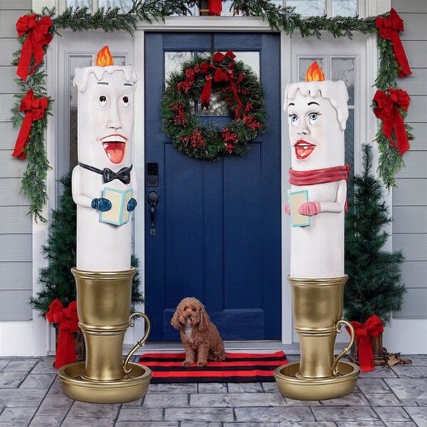 Holiday Luminary Statue Set